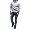 Autumn Winter Men Hoodie Slant Zipper Contrast Color Patchwork Pullover Thick Slim Fit Hooded Sweatshirt Streetwear