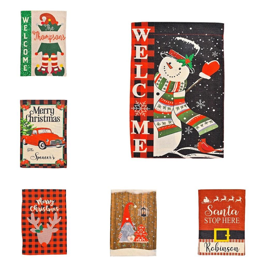 Vibrant Christmas Garden Flags With Cartoon Patterns Perfect For Festive Outdoor Dcor
