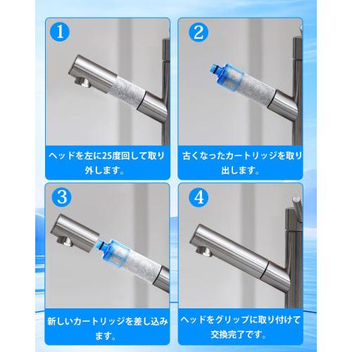 Replacement Water Purification Cartridges for JF-21 and JF-21-T, All-in-One High Chlorine Removal Faucet Cartridges, Set of 3