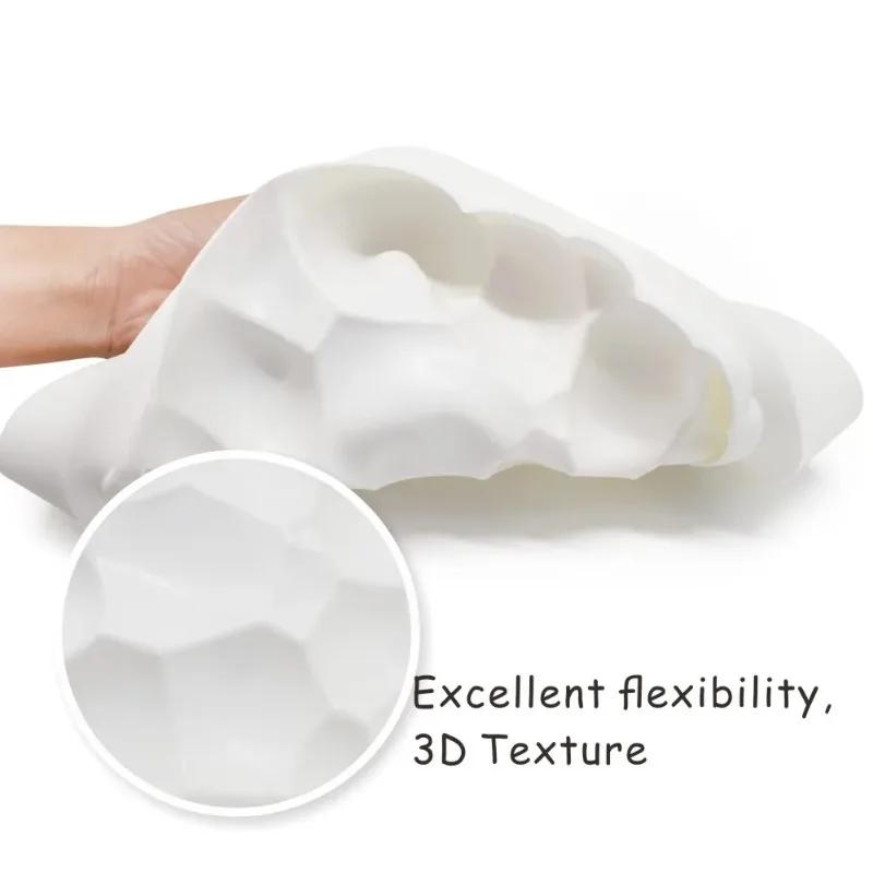 3D Square Cloud Cake Mold Cloud-shaped Baking Pan White Silicone Mousse Baking Cake Dessert Mould