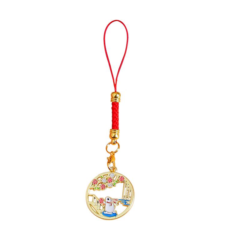 Mid-Autumn Rabbit Keychain Lanyard with USB Flash Drive & Cute Kitten Ornament