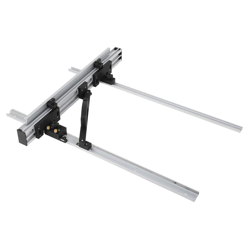 Table Saw Fence Set Black Silver Aluminum Alloy with Fine Adjustment Knob 800mm/1000mm