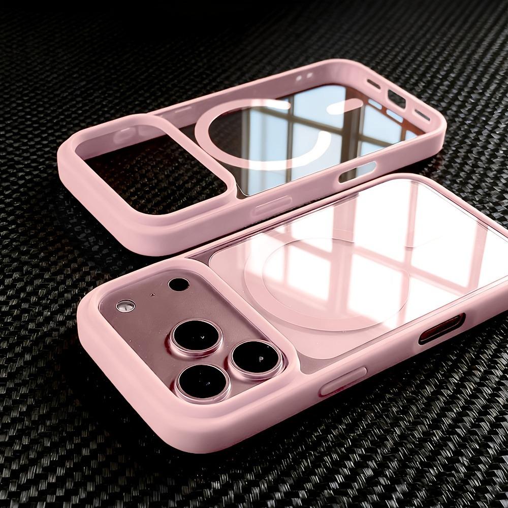 

Transparent For Magsafe Magnetic Case For iPhone 17 16 13 14 15 Pro Max Fashion Phone Cases For iPhone17 16 Pro Max Clear Cover iPhone17 Pro Max розовый