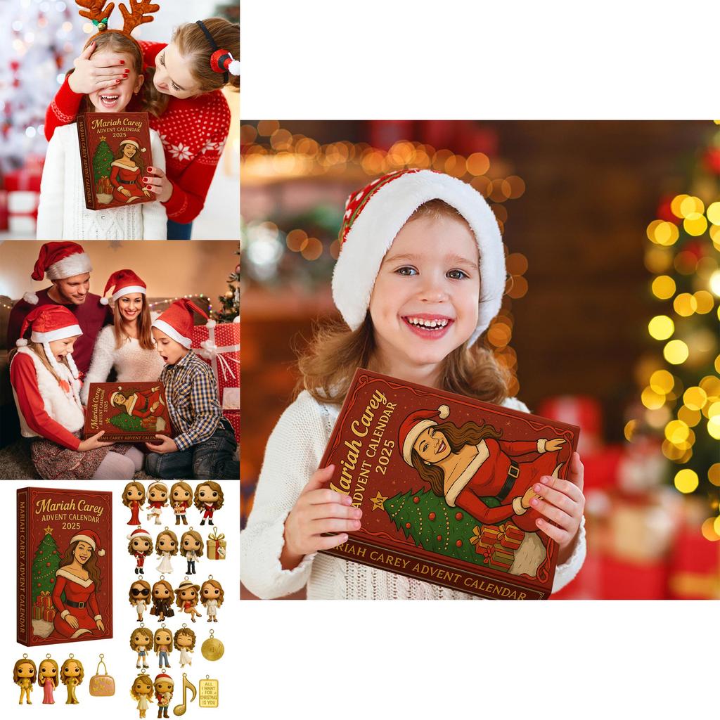 Mariah Carey Christmas 24day Advent Calendar With Acrylic Characters For Festive Celebrations