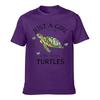 Just A Girl Who Loves Turtles Sea Turtle Hearts Unisex Summer Washed Tee Loose Distressed Top