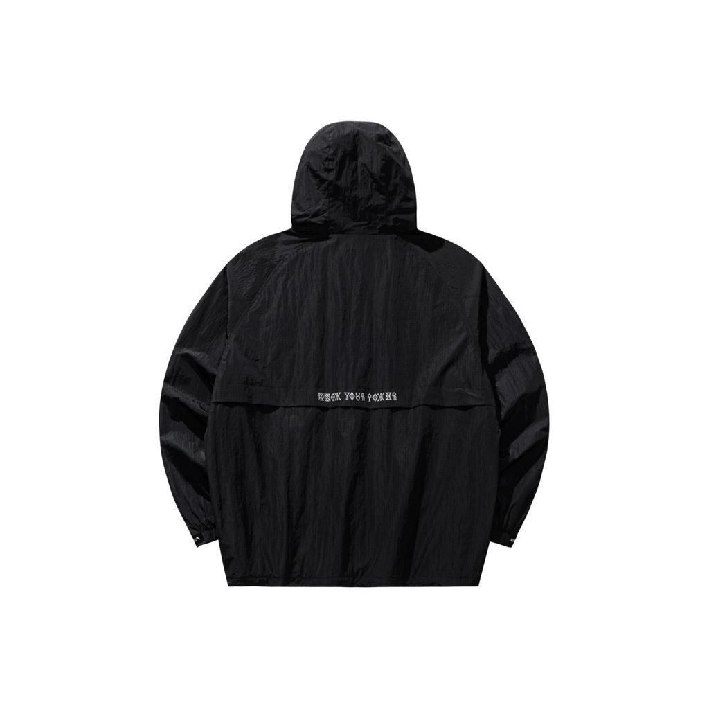 ANTA Men's Kyrie Irving Series NICK SILLED Printed Hooded Woven Jacket Black 172541603-3