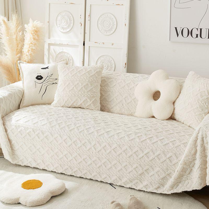 Sofa Cover Cloth Full Covered Winter Plush Sofa Towel Ins Style All-Inclusive Sofa Cover Sofa Cover Sofa Cushion Thickened