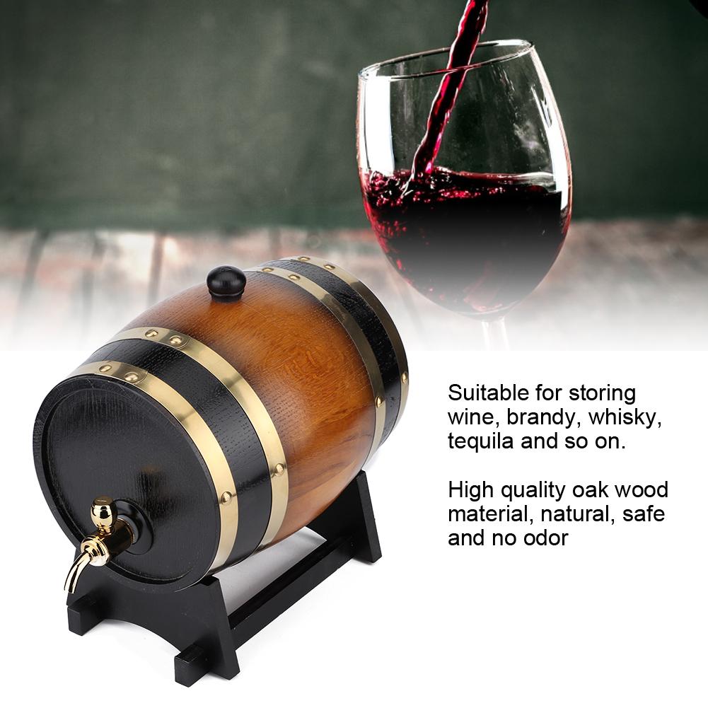 Capacitate Mare 3L Culoare Retro Lemn de Stejar Butoi pentru Vin Roșu Găleată Butoiaș Container de Depozitare pentru Casă