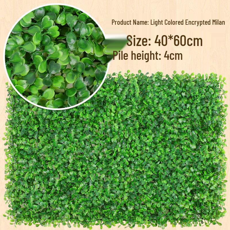 Eucalyptus Artificial Plant Wall Decoration - Greenery Background with Faux Flowers and Lawn Grass Turf