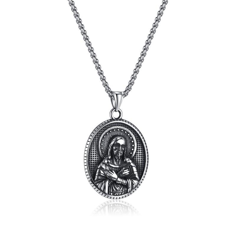 

European American Personalized New Titanium Steel Maria Pendant Street Trend Fashion Hip Hop Stainless Necklace