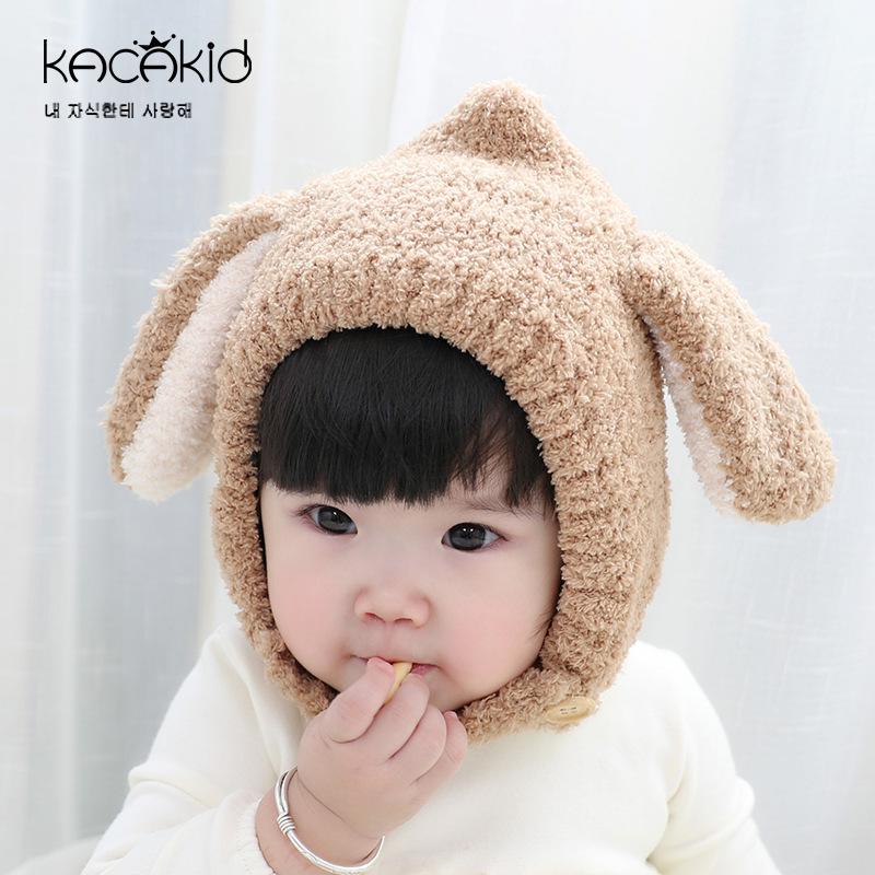Winter Plush Baby Hat with Cute Cartoon Ears - Thickened Ear Protection for Boys and Girls