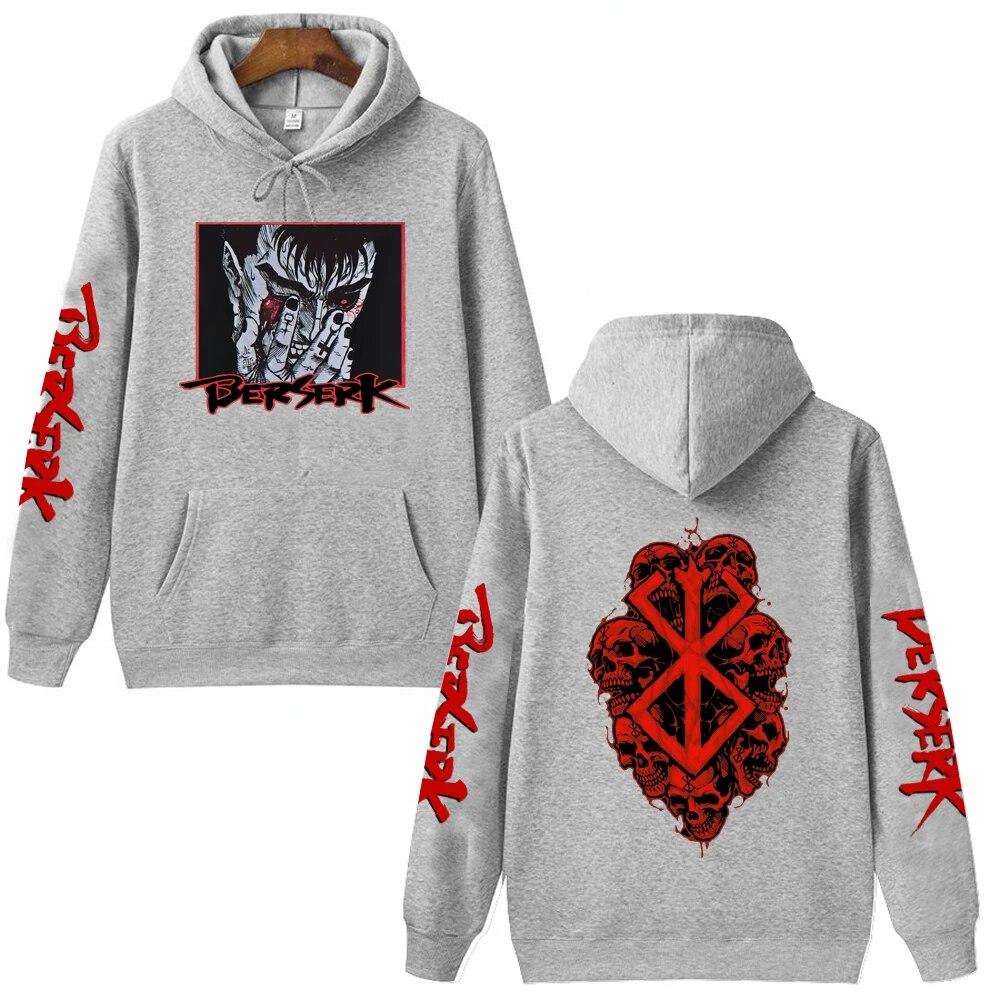 Sudadera con Capucha Vintage Anime Berserk Guts con Estampado Gráfico para Hombre Mujer Sudaderas Manga Streetwear Prevalente Harajuku Unisex