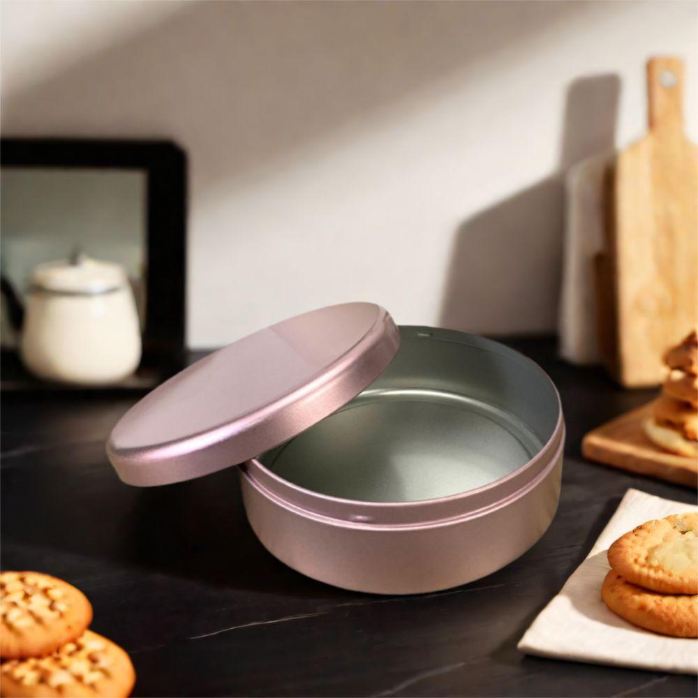 3Pcs Round Tea Cake Tin Tinplate Candy Biscuit Packaging Box Durable Cookie Storage Boxes  Gifts
