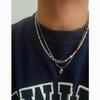 Geometric Pendant Necklace For Men Women Titanium Steel Double Layer Chain Jewelry
