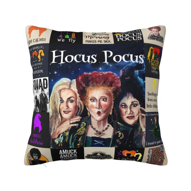 Custom Hocus Pocus Halloween Sanderson Sisters Throw Pillow Case Modern Cushion Cover Square Pillowcase