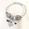 18K Gold Bee Pendant Bracelet with Zircon Rhinestones in Titanium Stainless Steel