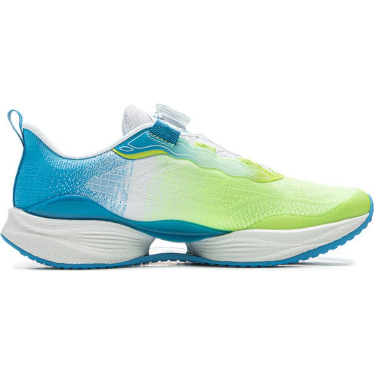 Li Ning Kids Ultra Light Series Trendy Sports Testing Non-Slip Wear-Resistant Low-Top Running Shoes Men Running Shoes Blue Green YKFV020-3