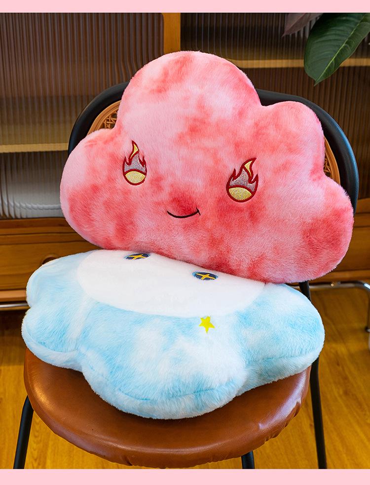 Cartoon Cloud Plush Pillow: Emoji Cushion for Bedside, Bay Window, Office Chair & Girls' Room