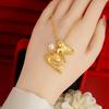 Luxury 24K 9999 Pure Gold Real Gold Women's Mermaid Pendant All-match Necklace Clavicle Chain