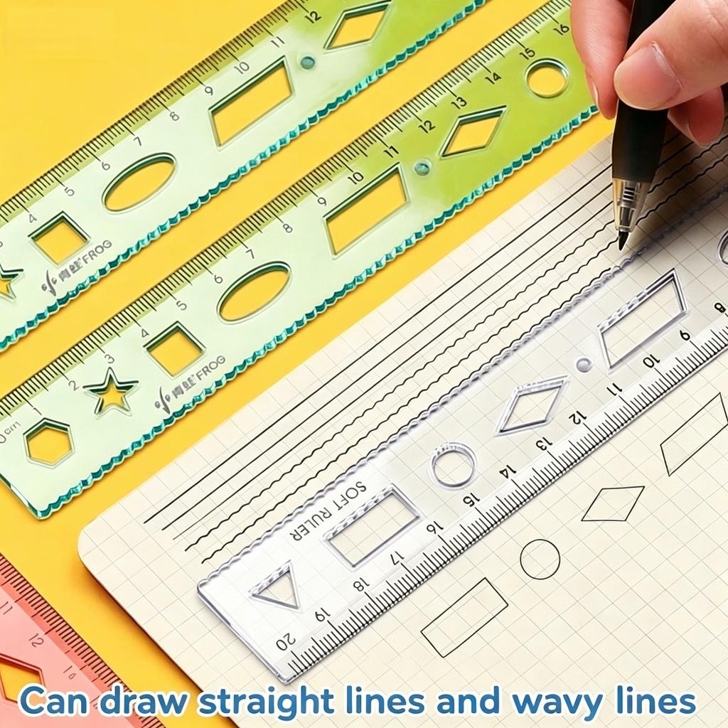 Multi Functional Drafting Ruler Kit Precise Protractor Straight and Triangle Rulers Strong Smooth Surface for Artists