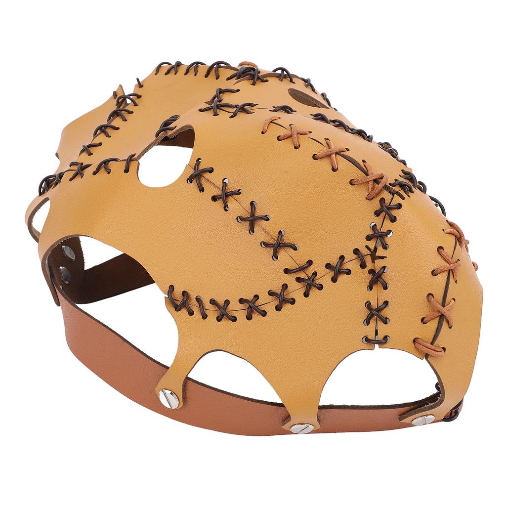 Hallowmas Scary Face Cover Innovative Fun Hand Crafted Safe Breathable PU Leather Face Cover for Fes