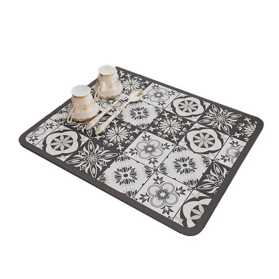 Placemat Retro Printing Rapid Absorption Coaster Non-Slip Base Easy To Clean Minimalist Design Coffee Cup Mat