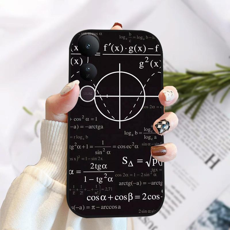 For Vivo V50 Lite 5G Case Fashion Luxury Printed Black Matte Soft TPU Silicone Bumper Cover For Vivo V50Lite 4G Phone Case Funda