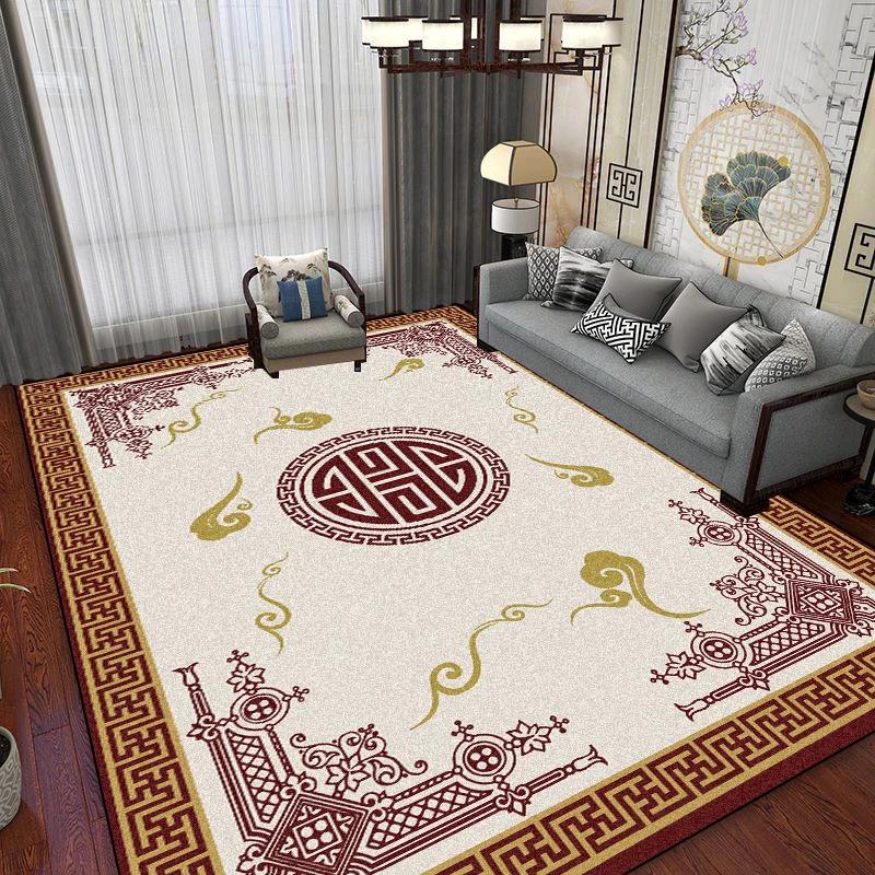 Luxury Chinese Style Large Living Room Rugs Coffee Tables Carpets for Bed Room Decor Non-slip Washable Floor Mats Entry Doormat