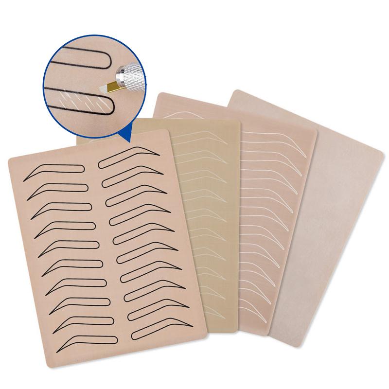 1 Pcs Silicone Blank Eyebrow Brow Tattoo Permanent Makeup Supplies Microblading Practice Skin Tattoo Beginner Exercise Tool