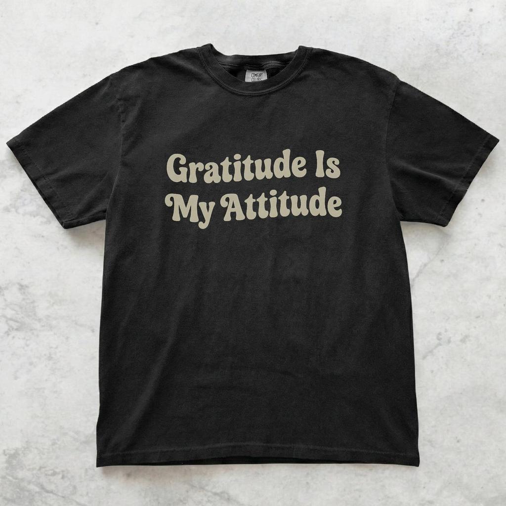 Gratitude Is My Attitude Shirt, Positive Mindset T shirt, Gratateful Graphic Tee, Inspirational Comfort Colors Shirt