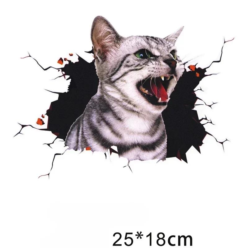 Car Stickers 3D Cartoon Cat Creative Cats and Dogs In the Cracks PVC Stickers Auto Car Decal Decals Car-styling Accessories