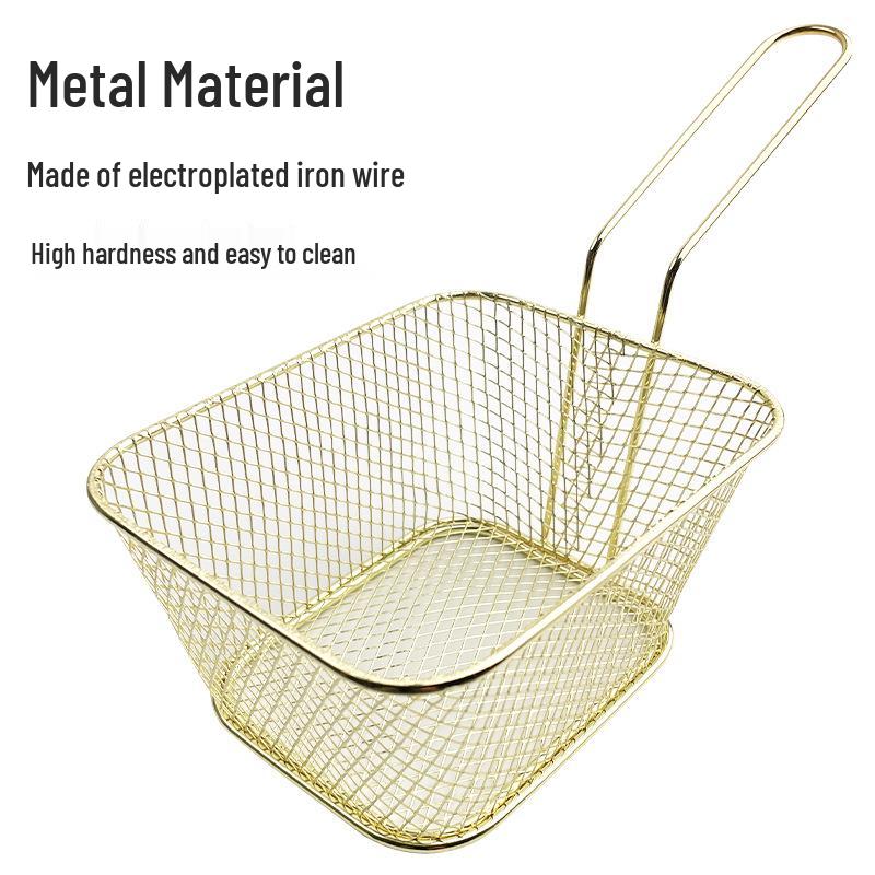 Square Mesh Deep Frying Basket and Filter Screen for French Fries and Chicken Wings