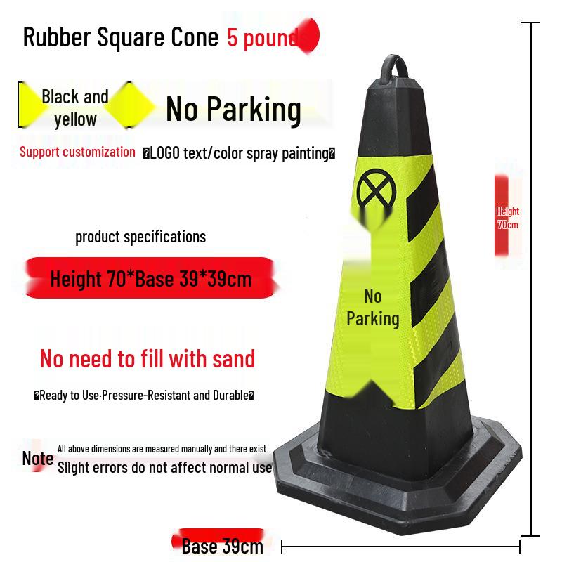 Reflective PVC "No Parking" Traffic Cone - Safety Roadblock & Ice Cream Bucket/Cup Design