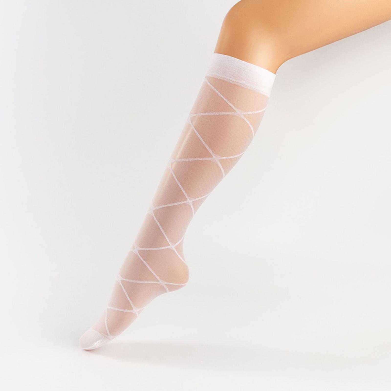 

Diamond Pattern Calf Socks Thin Breathable Mid-Calf Compression Socks Suitable for Tall Individuals Lightweight Stretch Fabric one size