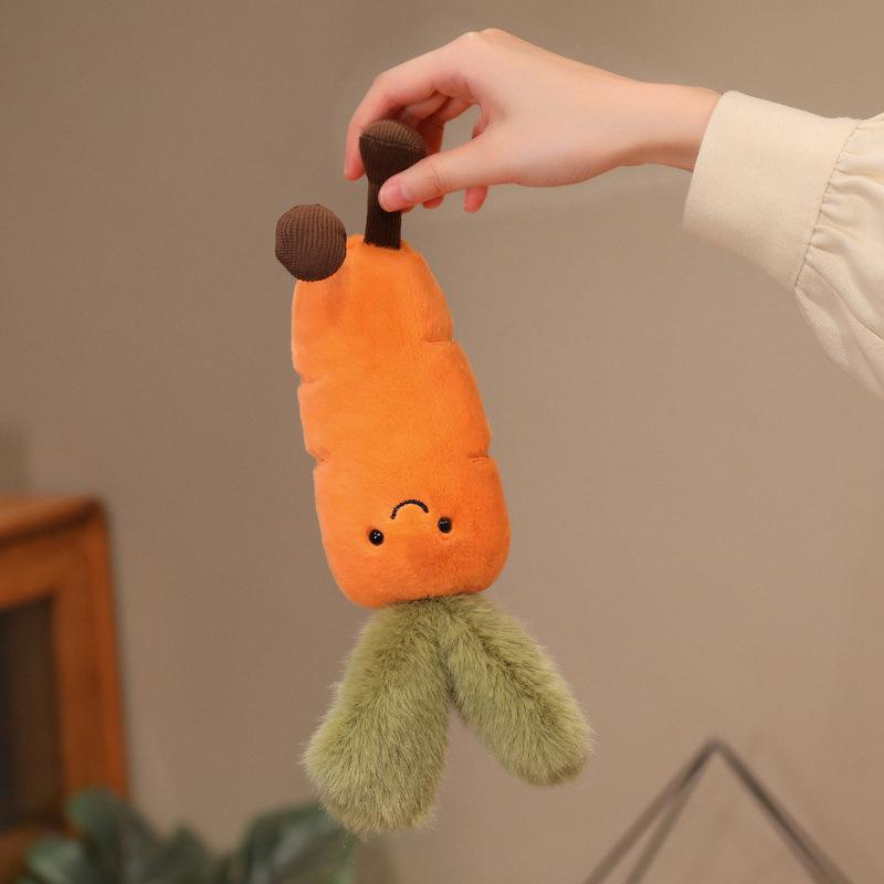 Interactive Small Dog Chew Toy - Corn, Carrot, Asparagus Plush for Teething & Learning