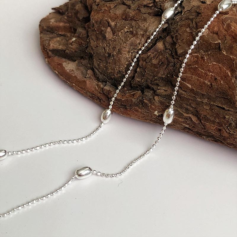 925 Sterling Silver Bead Necklace for Women Versatile Fashionable Elegant Clavicle Chain Female Jewelry Gifts Accessories