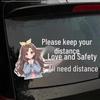 Keep Safe Distance: Love and Safety Need Space - Fun Sticker for Female Drivers