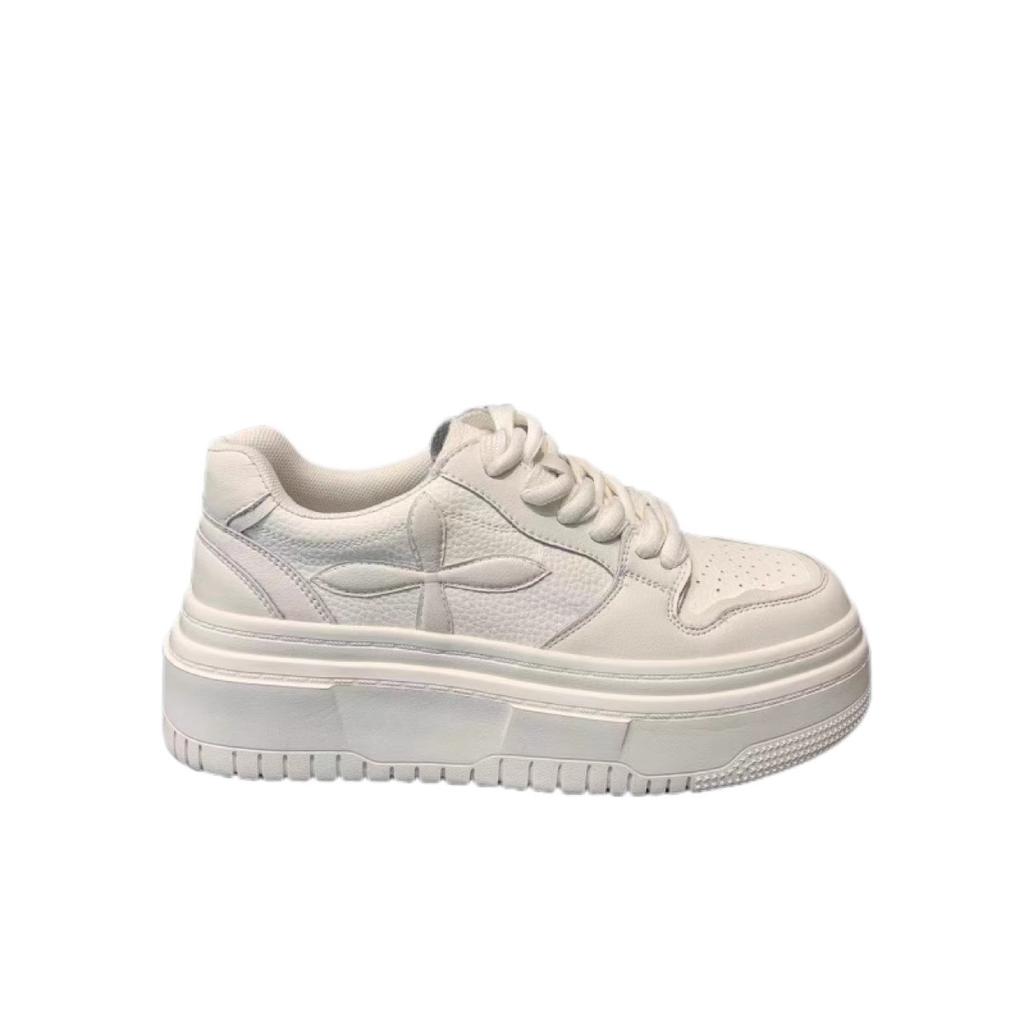 Board shoes women's spring and autumn thick soles increase in height 2025 new popular popular versatile white shoes student leisure sports white shoes