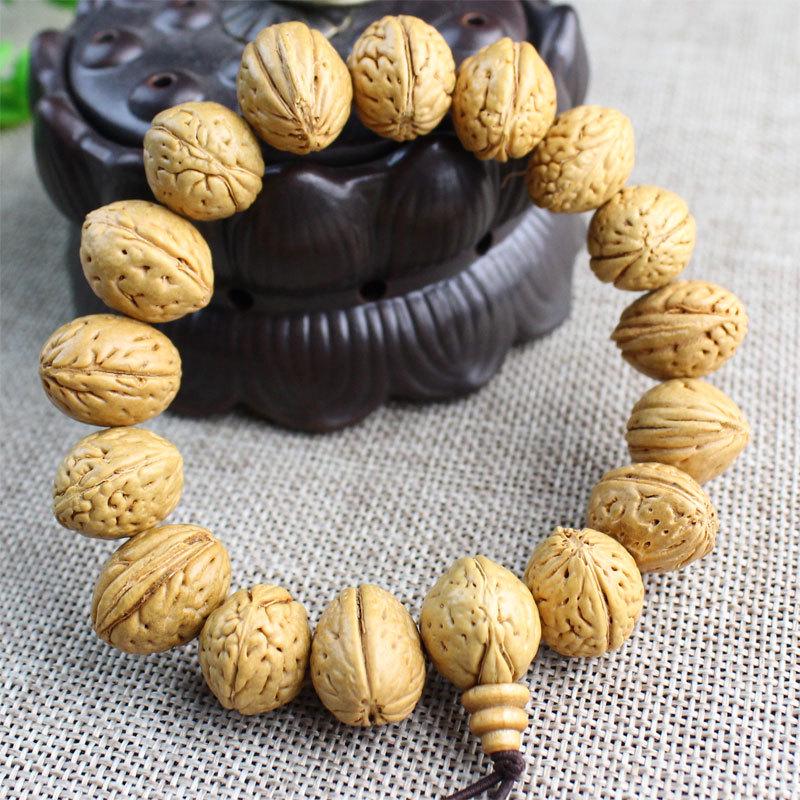 Phoenix Eye Bodhi Seed Peach Pit Rosary Beads Bracelet for Men and Women