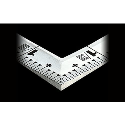 Shinwa Sokutei Carpenter's Ruler, 1 Shaku (1 Shaku), Silver, with Square Graduations On the Back and Red Numbers, 10618