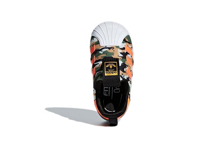 adidas Originals Superstar Collection 360 I Low Top Skateboard Shoes Orange White Infant And Toddler F36794
