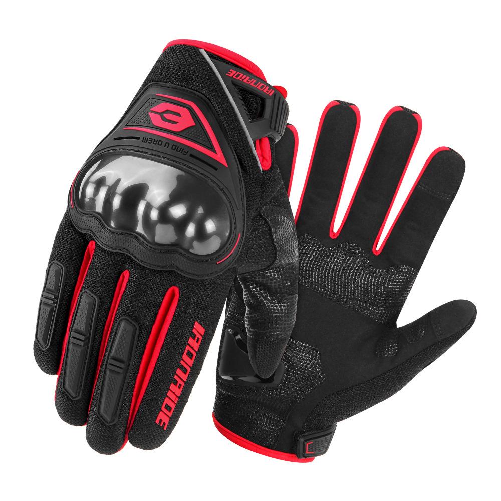 

Fall Protection Motorcycle Gloves Breathable Touch Screen Full Finger Gloves Non-slip Riding Gloves Protective Anti-fall Guantes XXL красный