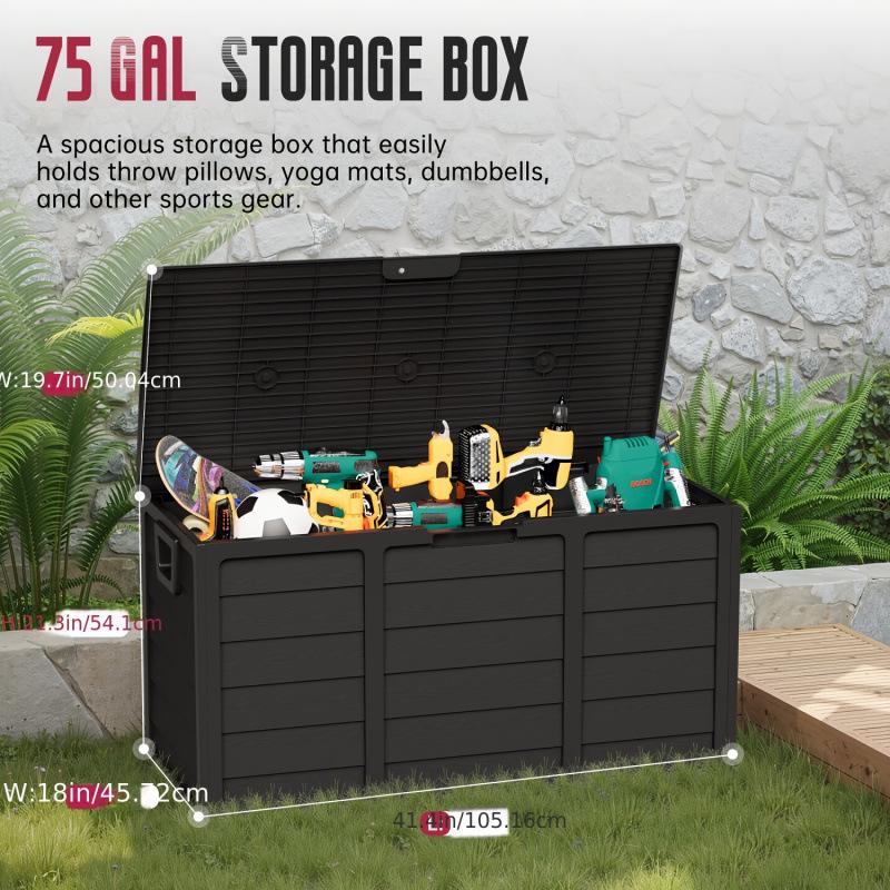 2025 Weatherproof 75 Gallon Outdoor Wooden Storage Box
