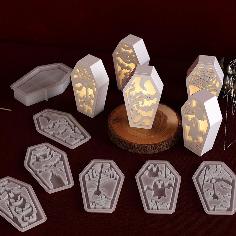 Halloween Resin Silicone Molds Resin Coffin Molds Storage Box Molds Halloween Decorative Casting Mold For Halloween
