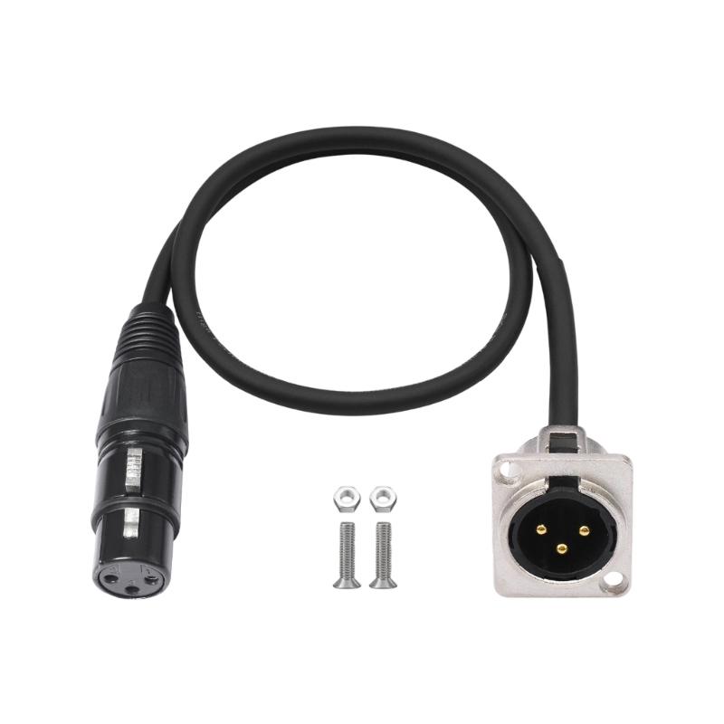 

Xlrs Male To Female Panel Mount Adapter Audios Cord 3Pin Connectors For Professional Audios Equipment Studio DJ Setups