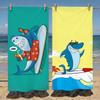 Cartoon Shark Surfing Towel Soft Pool Gift For Travel Gym Shower Camping Quick Dry Sports Beach Towels