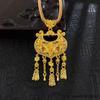 Ancient Style Lily Ruyi Auspicious Lock Pendant Necklace In Openwork Design: Chinese Blooming Wealth Jewelry