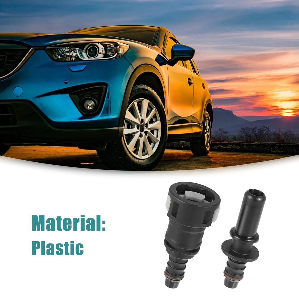 ACROPIX Straight Fuel Line Hose Quick Release Connector Disconnect Hose Universal 11.8mm SAE - 10mm Black 2pcs