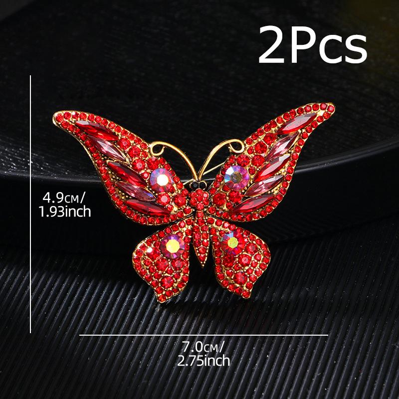 Retro Darčeky Motýľ Hrudný Kvet Brošňa Spoločenský Diamantový Farebné Látkové Doplnky Módna Elegancia 1KS