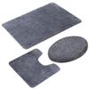 Set 3 pezzi Tappetino da bagno a tinta unita Set Tappeti da bagno con peli soffici Moderno Kit tappetini copriwater rettangolari 50*80 50*40 45*50cm